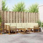 Lauko sofos komplektas su pagalve 8 pcs Natūralus ir grietinėlė