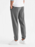 Sportinės kelnės vyrams grafito spalvos megztos