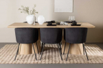 Venture Design Valgomojo komplektas Olivia valgomojo stalas su Berit valgomojo kėdė 210x100 cm balintos plieno aksomas