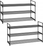 Songmics Batų stovas 92x30x54 cm Juodas plienas