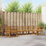 Lauko sofos komplektas 7 pcs Natūrali Kietos akacijos mediena