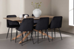 Venture Design Valgomojo stalas ir kėdžių komplektas Piazza Night 180x90 cm Juoda Mocha