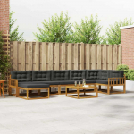 Lauko sofos komplektas su pagalve 8 pcs Natūralus ir antracitas