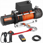 Elektrinė gervė visureigiams, SUV, džipams, priekaboms ir valtims, 5400 kg apkrova, 12V DC sunkvežimių gervė, sintetinė virvė, belaidis nuotolinio valdymo pultas, bekelės gervė, tempimo įranga