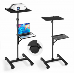 Projektoriaus stovas susitikimams ir lauko kinui, reguliuojamas auk&scaron;tis 860 iki 1360mm su 2 lentynomis, ne&scaron;iojamojo kompiuterio grindų stovas, I formos rėmas, vaizdo stovas, mobili platforma