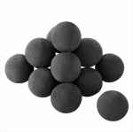 Keraminiai ugnies rutuliai židiniui, daugkartinio naudojimo dekoratyviniai lavos akmenys, vidaus ir lauko laužavietės akmenys, juodi apvalūs ugnies akmenys, kar&scaron;čiui atspari apdaila