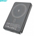 BWOO P82 BO 10000mah 15w power bank wireless charging dark pilkas