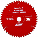 Pjovimo diskas 165x36Tx20mm, Cordless PREMIUM, SPECIALIST+