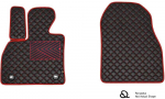 Eko odos kilimėliai QuiltyMats OPEL COMBO 2001-2011m. (Juoda / raudonos siūlės)