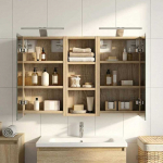 Vonios spintos komplektas su lentyna 3 pcs 80 x 10,5 x 50 cm