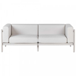 Beliani Sofa ogrodowa dla 2 os&oacute;b FERRETTI Jasnobeżowy