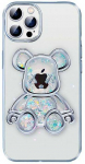 iLike Apple iPhone 13 Pro Silikoninis dėklas Print Desire Bear Sidabrinis