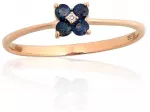 Diamond Sky Jewelry Auksinis žiedas su deimantais ir safyrais &bdquo;Vidurnakčio Žiedas&ldquo;