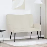 Dvita&scaron;kė sofa Kreminė 115 x 61 x 87 cm Aksomas