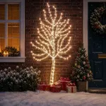 LED sieninė Kalėdų eglutė 180 cm 200 LED &Scaron;alta balta Plienas