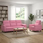 Sofa Sofos komplektas 2 vnt. Rožinė Audinys