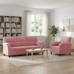 Sofa Sofos komplektas 2 vnt. Rožinė Aksomas