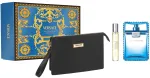 Versace Man Eau Fraiche komlektas tualetinio vandens pur&scaron;kiklis 100ml + tualetinis vandens pur&scaron;kiklis 10ml + kosmetinis mai&scaron;elis
