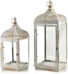 Mondex Since 1986 VIOLA Komplet 2 latarni metalowych 24x24x63/19,5x19,5x37cm