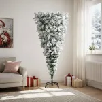 Apversta dirbtinė Kalėdų eglutė 210 cm PVC ir Plienas