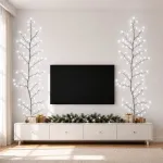 LED gluosnio vijoklis, kalėdinė dekoracija 2 vnt. Juoda 180 cm
