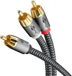 Goobay 65300 Rca Y kabelis 2 m / mono į stereo skaitmeninis koaksialinis kabelis / paauksuotos jungtys / audio kabelis Rca ki&scaron;tukas į 2x Rca ki&scaron;tukas