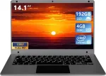 Morostron 14.1 colio ne&scaron;iojamas kompiuteris, celeron keturių branduolių iki 2.2ghz, 4gb ram ir 192gb ssd, w11 ne&scaron;iojamas kompiuteris su fhd ips, plonas ir lengvas ne&scaron;iojamasis kompiuteris, skirtas darbui ir mokslams, pilkas, wps