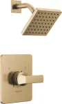 Delta Faucet Velum 14 serijos vienos funkcijos aukso spalvos du&scaron;o komplektas, vožtuvo apdailos rinkinys, du&scaron;o rankenėlė, Delta du&scaron;o apdailos rinkinys, du&scaron;o komplektas, &scaron;ampano bronzos T14237-cz (vožtuvas nepridedamas)