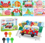 Dawris mozaikos dėlionė vaikams nuo 2 3 4 5 metų, mozaikos žaidimas vaikams, lavinamasis žaidimas spalvų mokymuisi, montessori žaislas