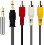 Techside 1.5m Rca Kabelis su 3.5mm Adapteriu Vaizdo įra&scaron;ams