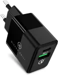 Wicked Chili 20w dvigubas usb maitinimo &scaron;altinis su qc 3.0 ir usb c pd - greitas įkroviklis, suderinamas su iphone 14, 13, 12 (pro, max, plus, mini) magsafe įkrovikliu, 20w pd & qc 3.0 dvigubo prievado adapteris
