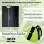 Nc-17 E-bike apsauginis akumuliatoriaus dangtelis su užtrauktuku, skirtas ebike akumuliatoriaus &scaron;iluminei apsaugai, ilgis iki 49 cm, rėmo apimtis 27&ndash;38 cm, tinka visiems standartiniams elektriniams dviračiams