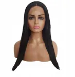 Perukas Lace Front juodas 55 cm juodi perukai + kepuraitė nemokamai