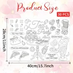 Webeedy 30 vienetų arbatos vakarėlio padėkliukai spalvinimui 40 x 28 cm valgomojo padėkliukų rinkinys pie&scaron;imo popierius tapybos staltiesė "pasidaryk pats" tapybos plakatas restoranui kalėdinės dekoracijos