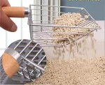 Uqmiqura semtuvėlis kraikui, 28 cm semtuvėlis kraikui su medine rankena, metalinis semtuvėlis kraikui, kraiko dėžutė katėms, &scaron;unims