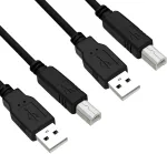2 x usb spausdintuvo kabelis, 1.8 metro, usb 2.0 tipo b kabelis, didelės spartos usb 2.0 kabelis tipo a į tipo b spausdintuvams ir skaitytuvams, tvirta konstrukcija užtikrina patikimumą ir apsaugą nuo trukdžių