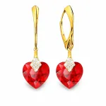 Diamond Sky Jewelry Sidabriniai auskarai moterims DiamondSky &bdquo;Cute Valentine (Light Siam)&ldquo; su Swarovski kristalais