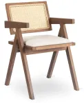 Fotelis Mebel Elite Ažūrinė kėdė, 46 &times; 39 &times; 47,5 cm, rie&scaron;uto ir smėlio spalvos