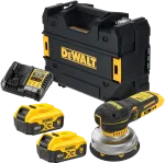 akumuliatorinė szlifierka mimośrodowa 125mm, 2x5.0Ah, 18V XR, DeWALT [DCW211P2-QW]