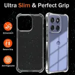 Skaidrus dėklas Motorola Moto Edge 60 Fusion, mink&scaron;tas silikonas
