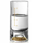 Kri&scaron;tolinė taurė su matavimo skale - Auksinė/tipas2/100ml Kp-35408