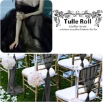 Tiulio rulonas 30 cm x 91.4 m, vestuvių tiulio dekoracija stalo takelis, 100 jardų tiulio juostelės ritiniai, tiulio audinys "pasidaryk pats" tutu sijonui, vestuvių stalo takelio dekoracija (juodas)