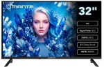 Manta televizorius MATV002LHN32, 32 col., 1366x768 HD, DVB-T/T2 HEVC/H.265, DVB-S/S2, DVB-C, 2x HDMI, 2x USB, CI+, ARC, 60 Hz, 6