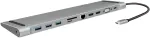 Logilink Ua0373 - Usb 3.2 (gen 1) dokas su 11 prievadų ir Pd (power Delivery) 100 W, 3 x Usb / 2 x Hdmi / 1 x Vga / 1 x kortelių skaitytuvas / 1 x Rj45 / 1 x 3.5 mm / juodas, sidabrinis