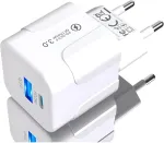 43w Gan greitasis įkroviklis type c dideliu greičiu su usb a - c, pd qc 3.0 įkroviklis telefonams, plan&scaron;etiniams kompiuteriams ir suderinamiems įrenginiams (baltas)