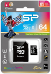 Atminties kortelė Silicon Power 64GB Micro SDXC UHS-I, SDR 50 režimas, 10 klasė, su SD adapteriu