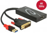Delock adapterio kabelis DVI 24+1 ki&scaron;tukas > Displayport 1.2 mot