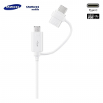 &bdquo;Samsung&ldquo; kombinuotasis laidas (USB-C ir mikro-USB), baltas
