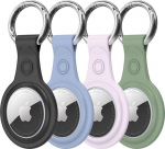 Dux Ducis komplektas 4x silikonowe etui Pakabutis zawieszka case do lokalizatora Apple AirTag (4 kolory: juoda, žalia, rožinė, mėlyna)