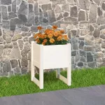 Lovelis, baltos spalvos, 40x40x52,5cm, pu&scaron;ies medienos masyvas